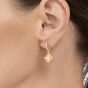 Floral Dangle NEW Mother of pearl hoop earrings